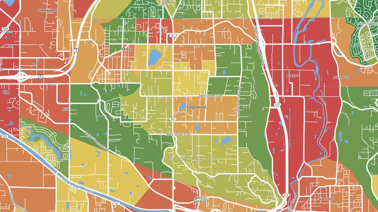 Edgewood, WA Map of Vandalism Rates