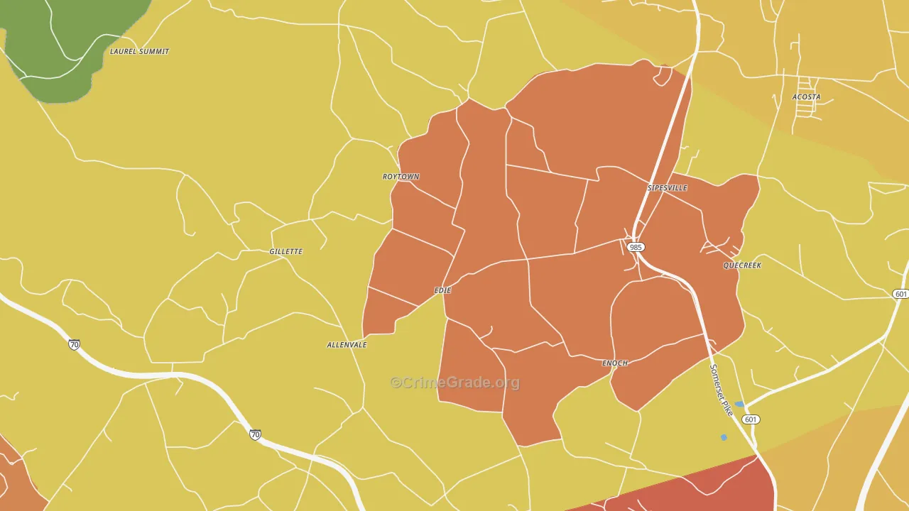 Edie, PA Map of Vandalism Rates