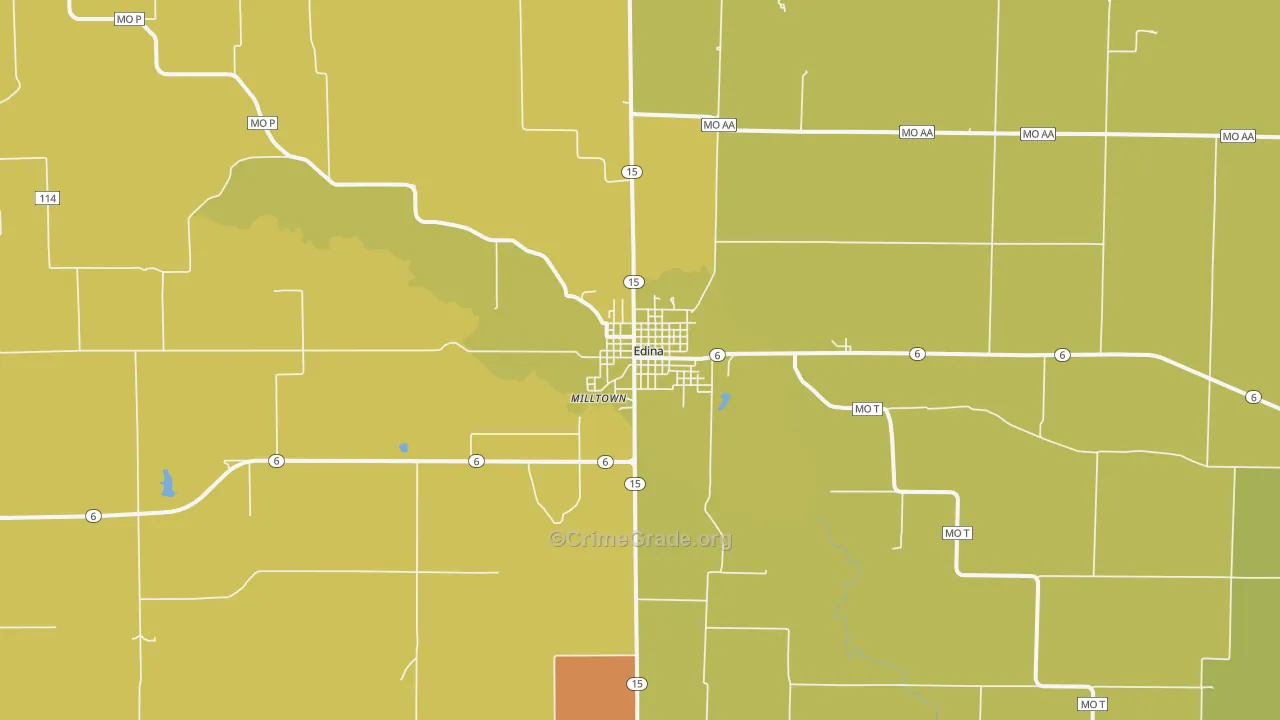 Edina, MO Map of Vandalism Rates