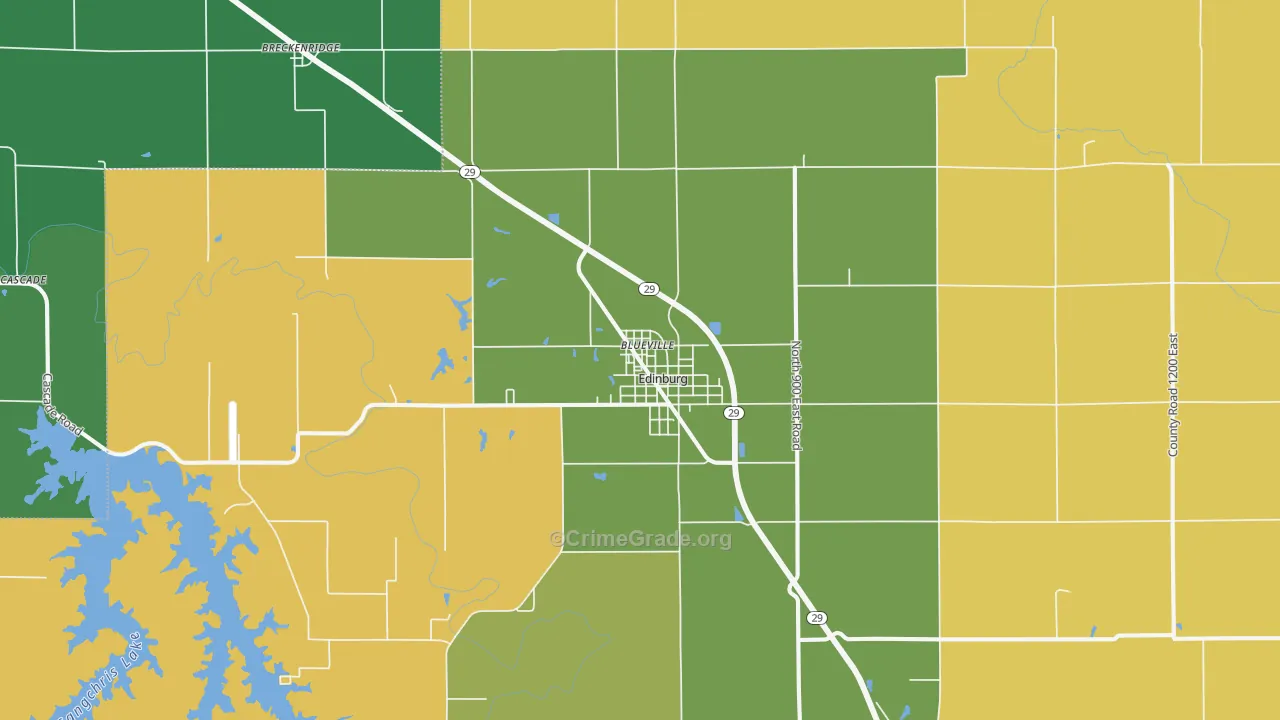 Edinburg, IL Map of Vandalism Rates