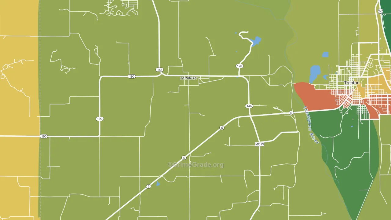 Edinburg, MO Map of Vandalism Rates