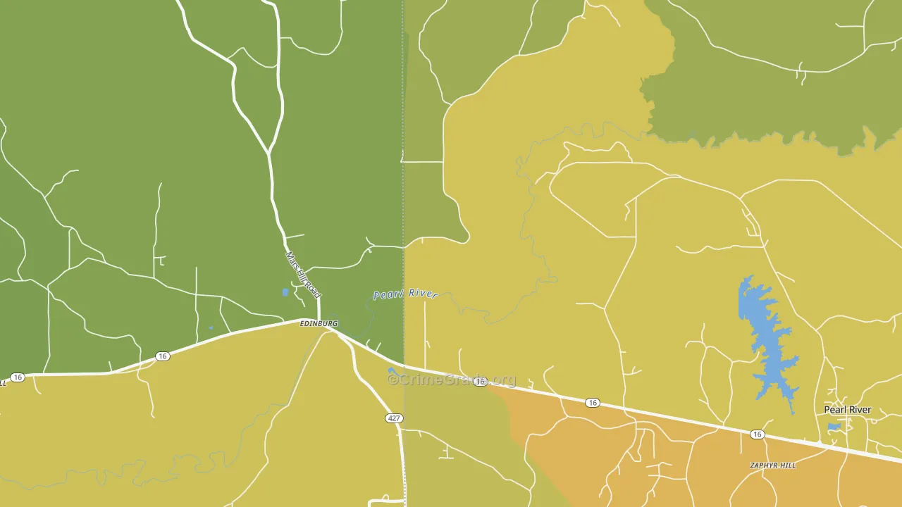 Edinburg, MS Map of Vandalism Rates