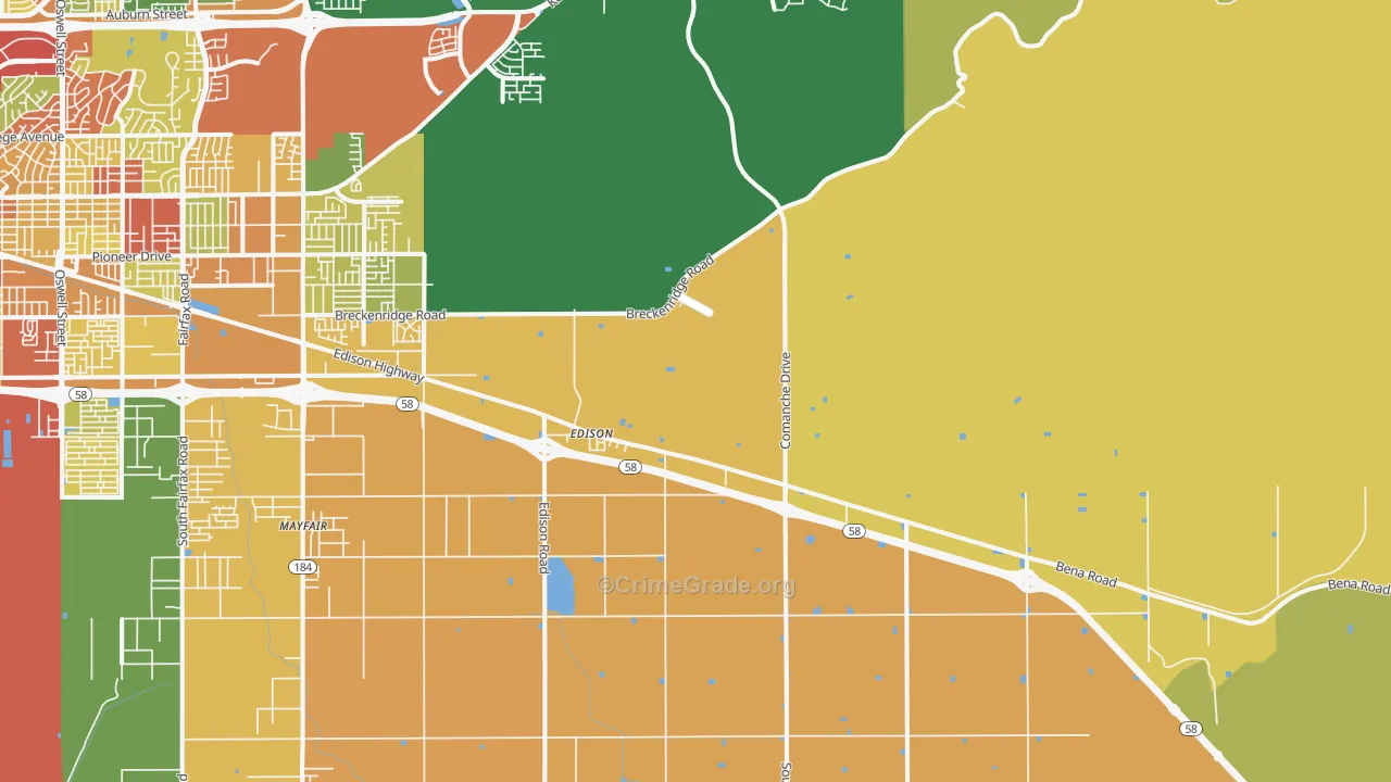 Edison, CA Map of Vandalism Rates