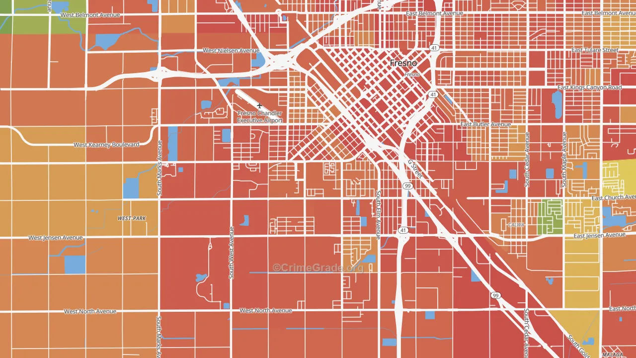 Edison, Fresno, CA Map of Vandalism Rates