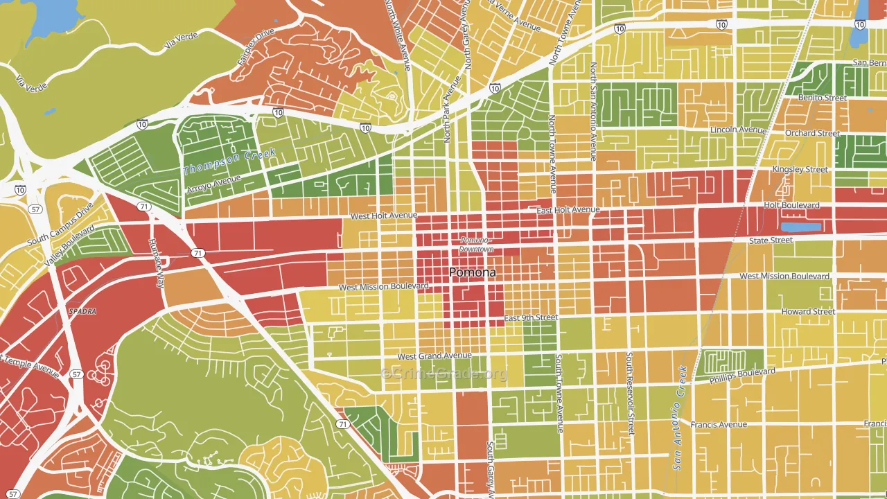 Edison Historic District, Pomona, CA Map of Vandalism Rates