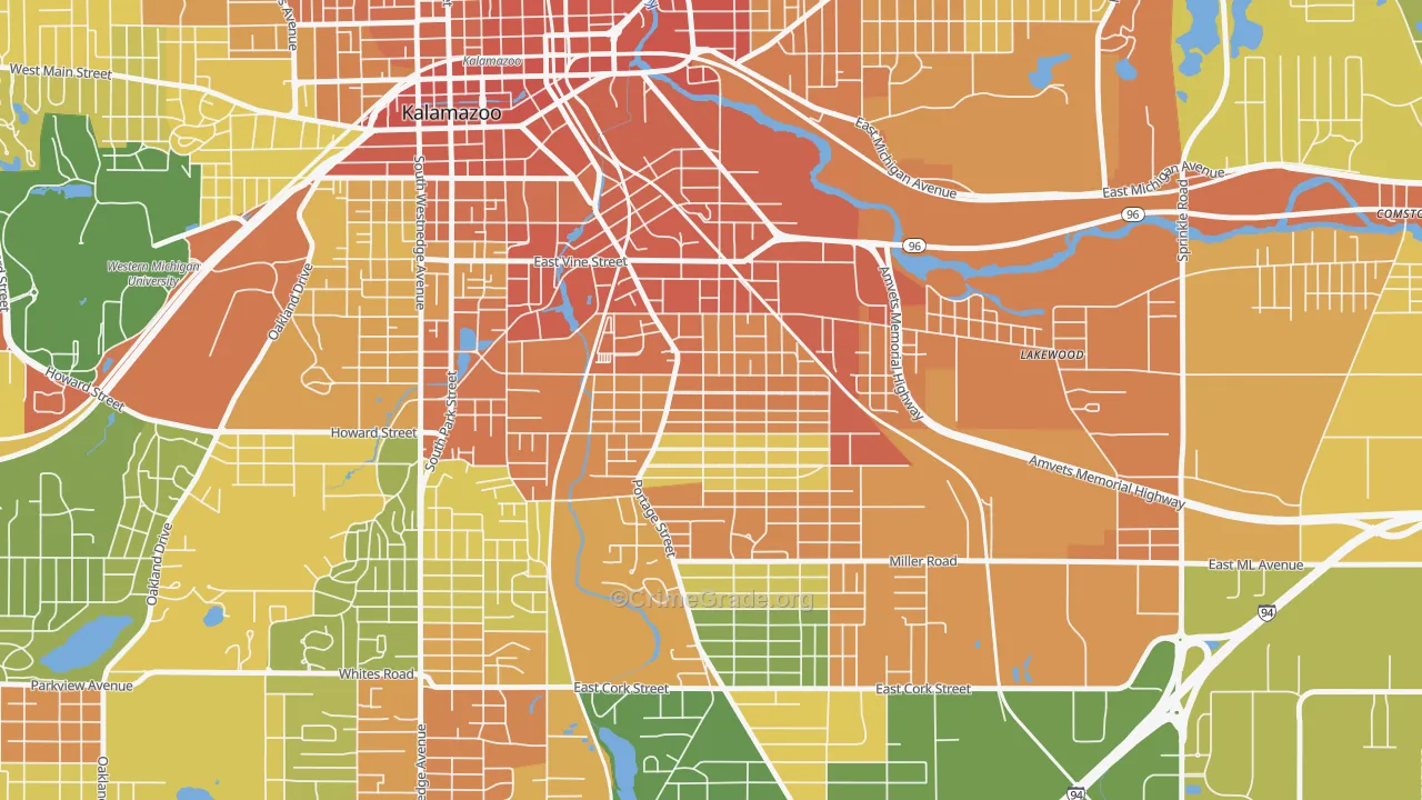 Edison, Kalamazoo, MI Map of Vandalism Rates