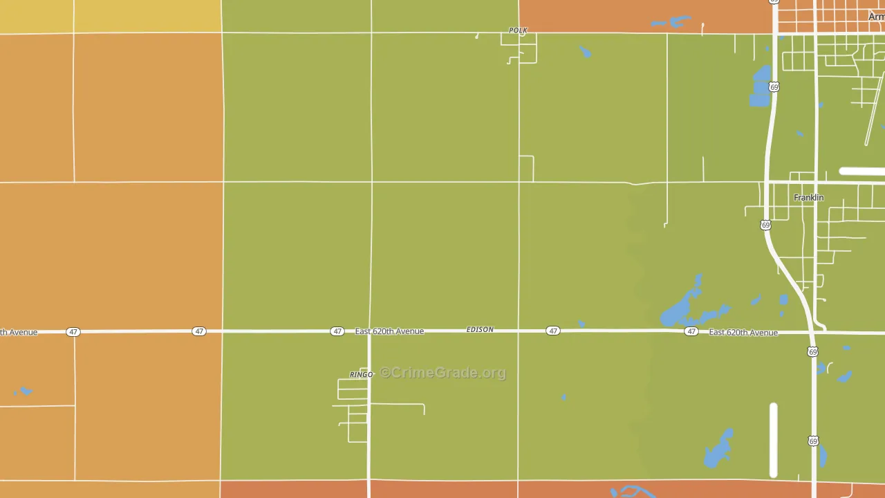 Edison, KS Map of Vandalism Rates