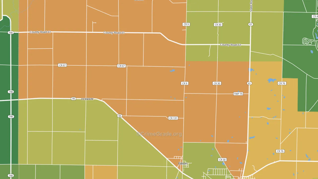 Edison, OH Map of Vandalism Rates