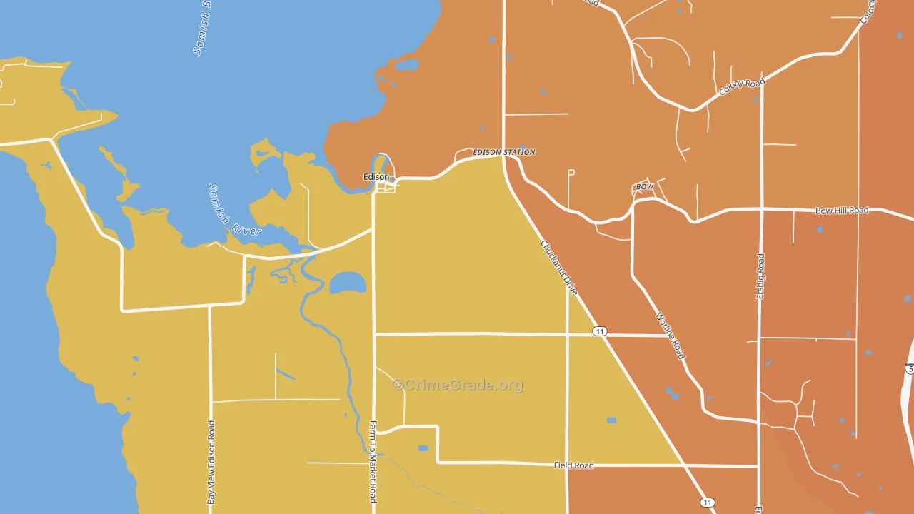 Edison, WA Map of Vandalism Rates