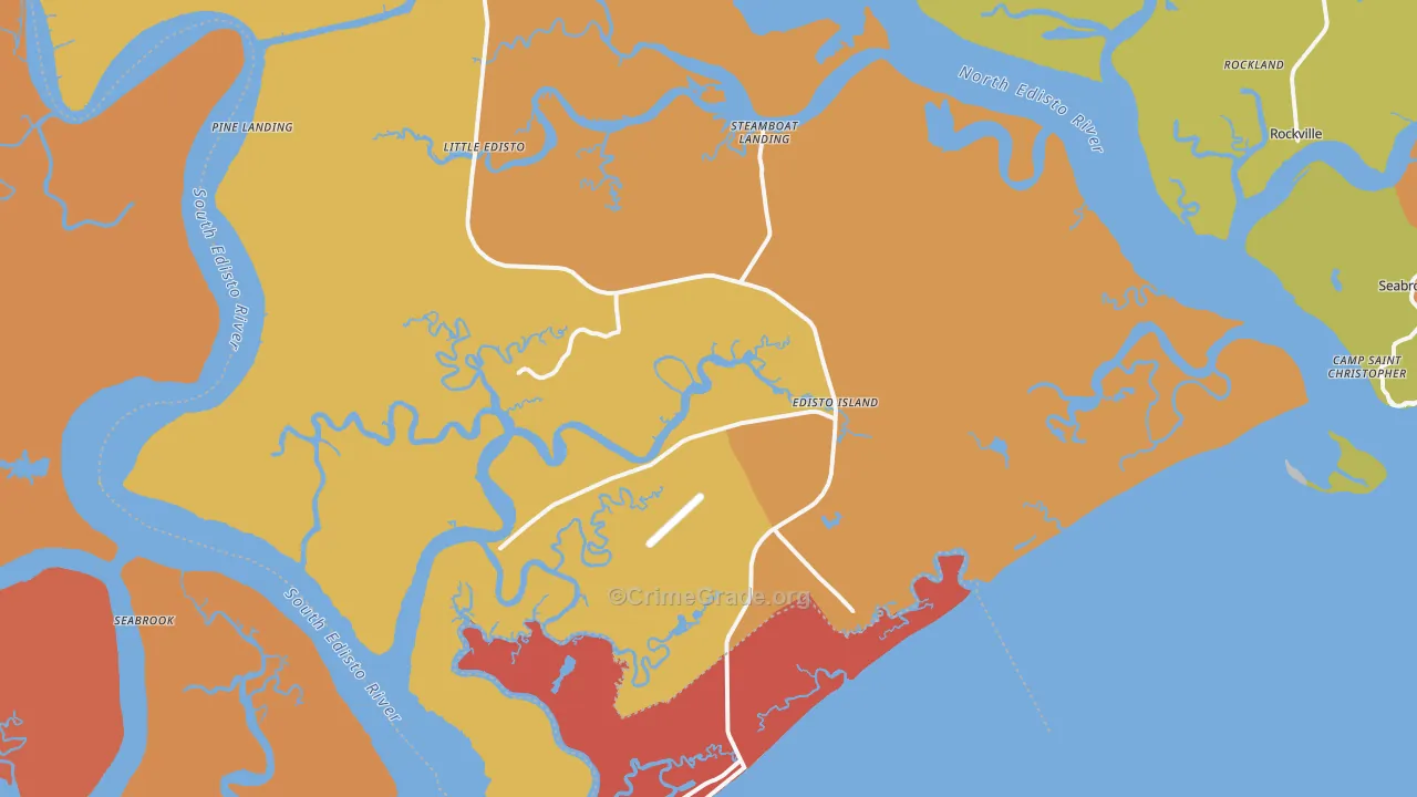 Edisto Island, SC Map of Vandalism Rates