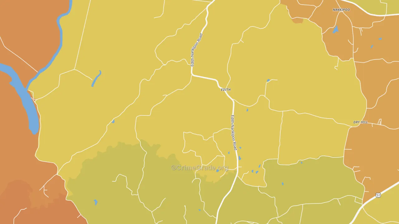 Edith, TN Map of Vandalism Rates