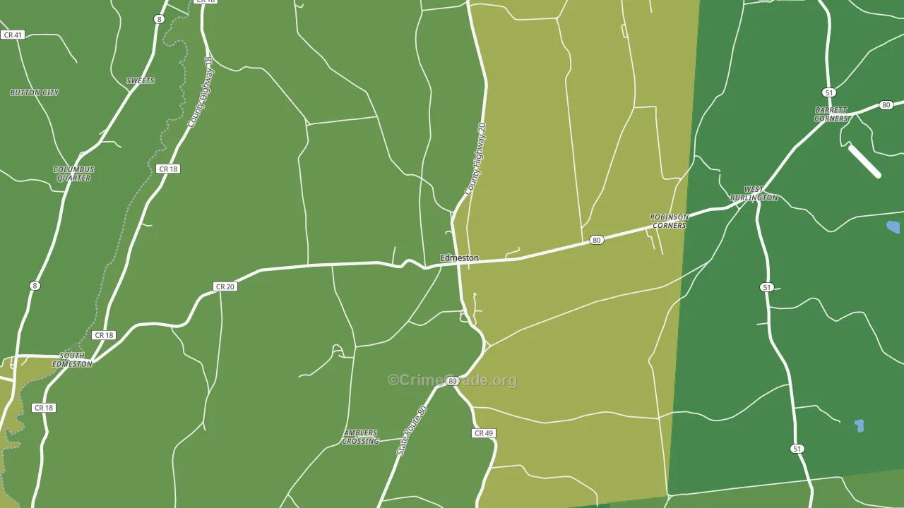 Edmeston, NY Map of Vandalism Rates