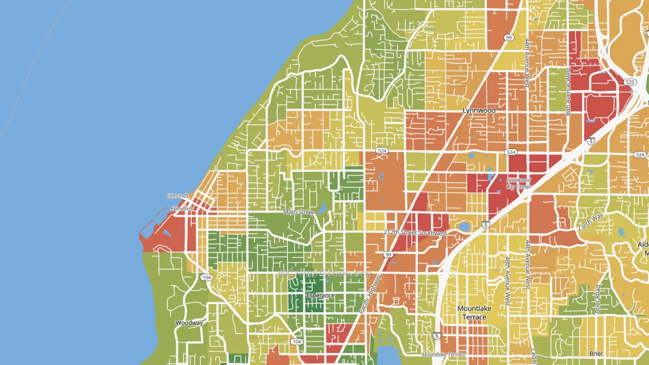 Edmonds, WA Map of Vandalism Rates