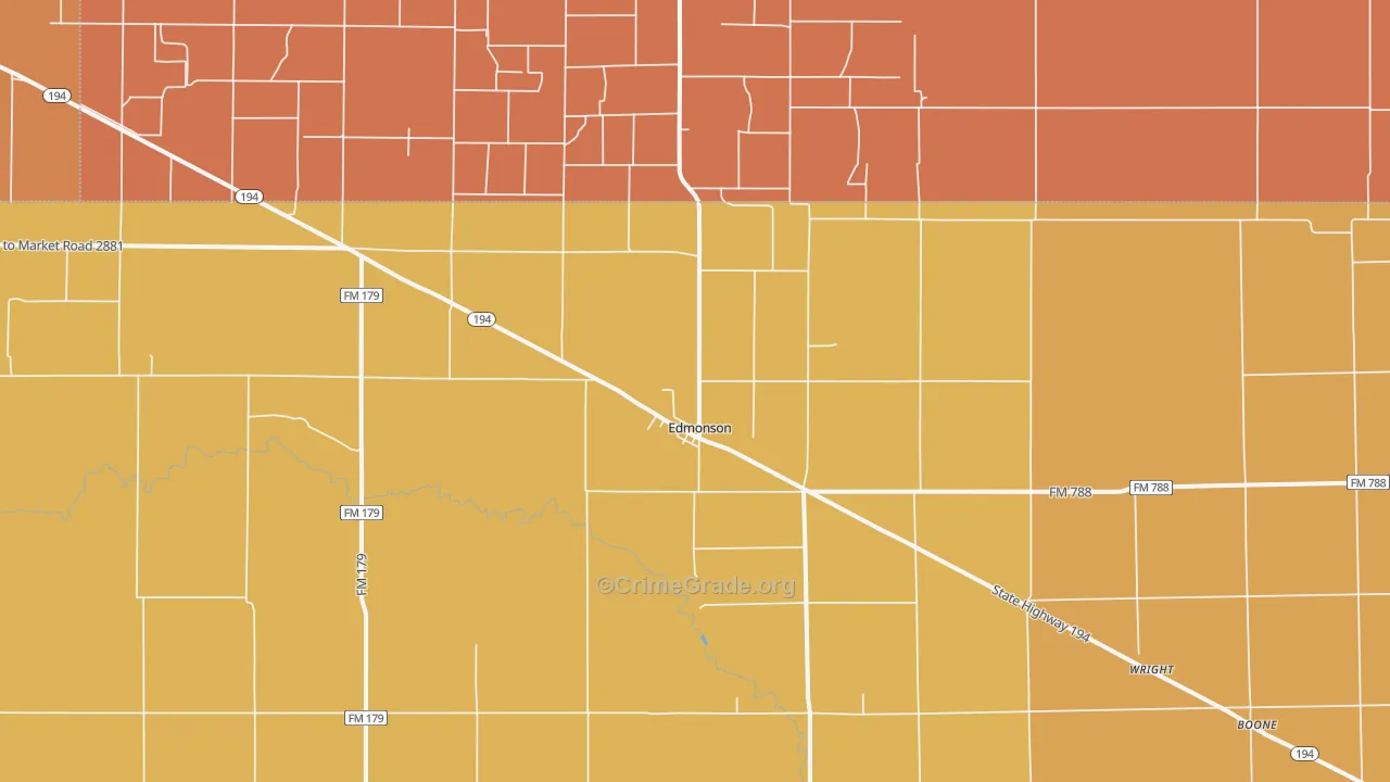 Edmonson, TX Map of Vandalism Rates