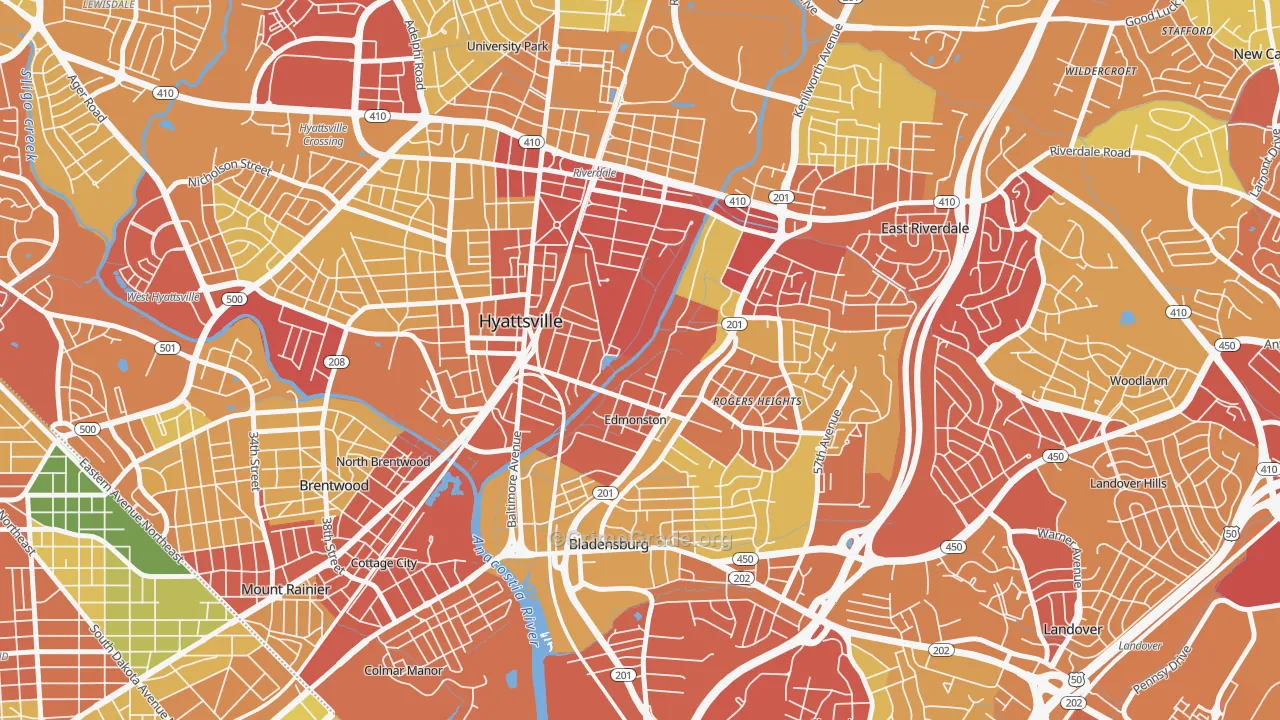 Edmonston, MD Map of Vandalism Rates
