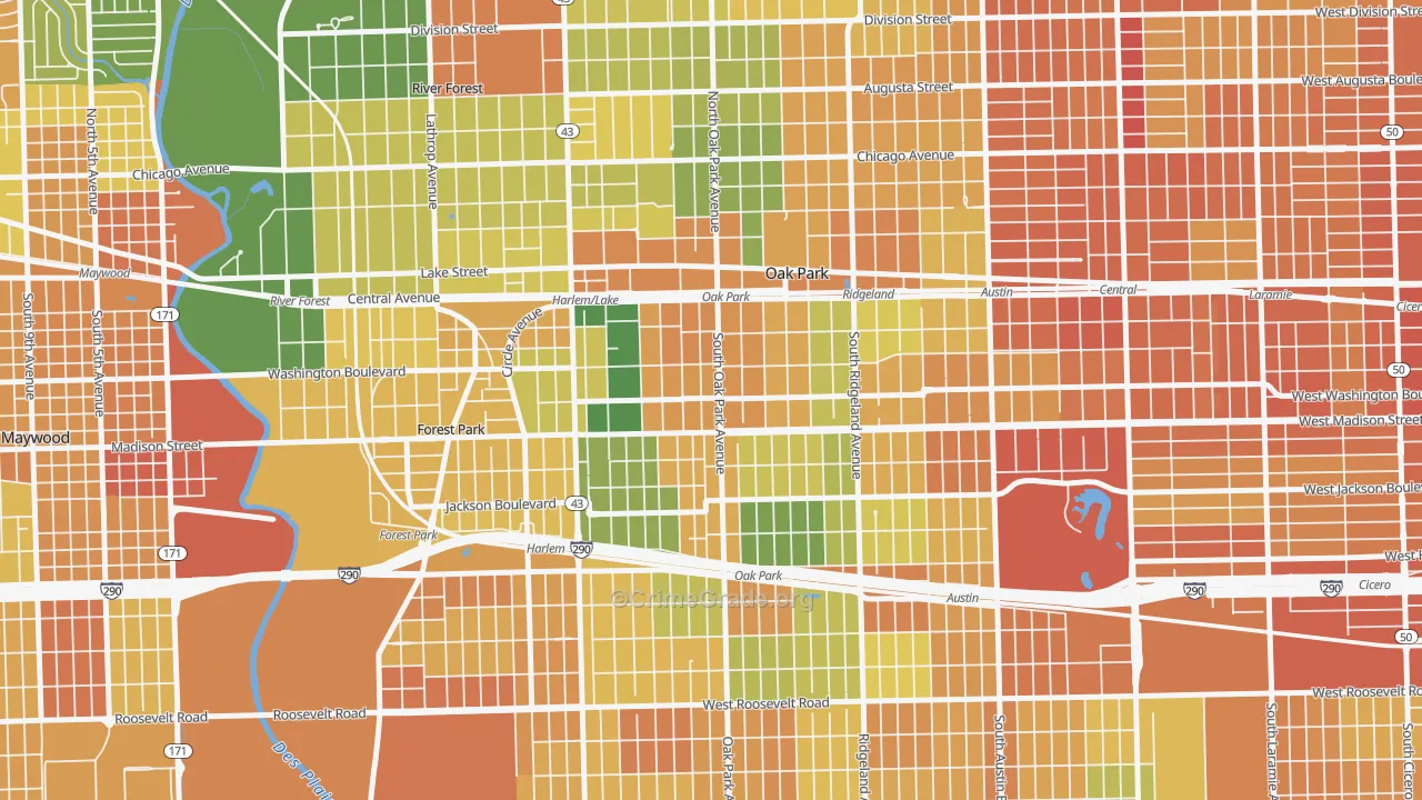 Edmund F Burton, Oak Park, IL Map of Vandalism Rates