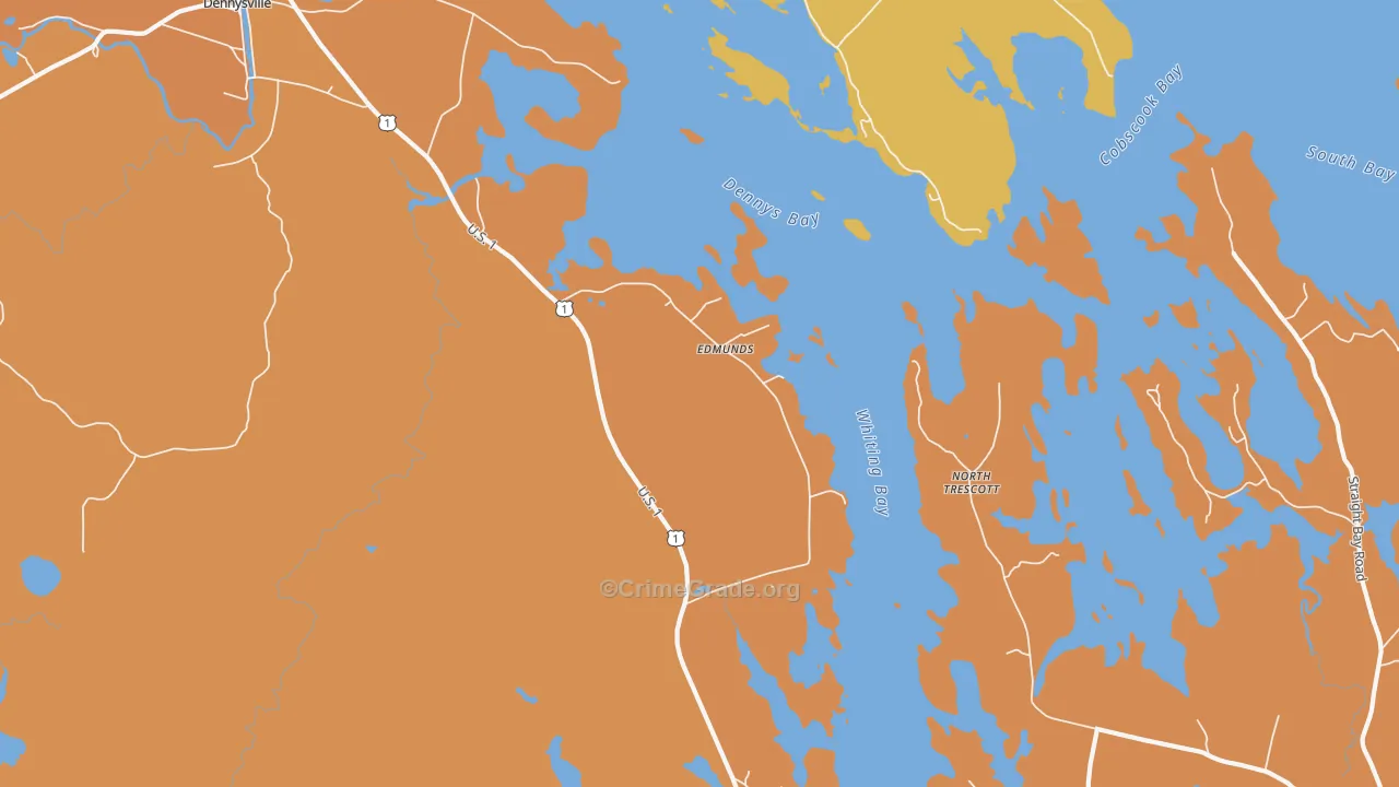 Edmunds, ME Map of Vandalism Rates