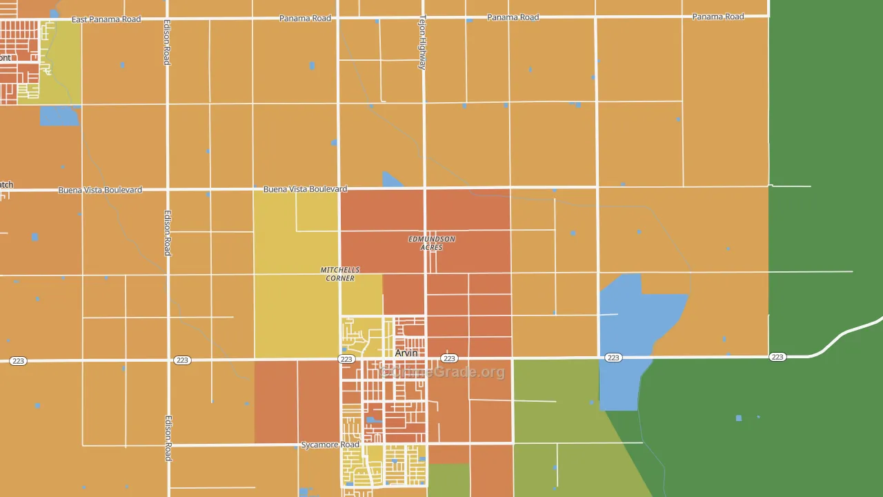 Edmundson Acres, CA Map of Vandalism Rates