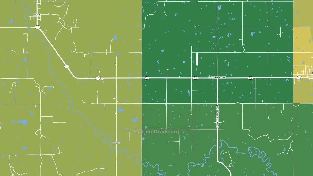 Edna, OK Map of Vandalism Rates