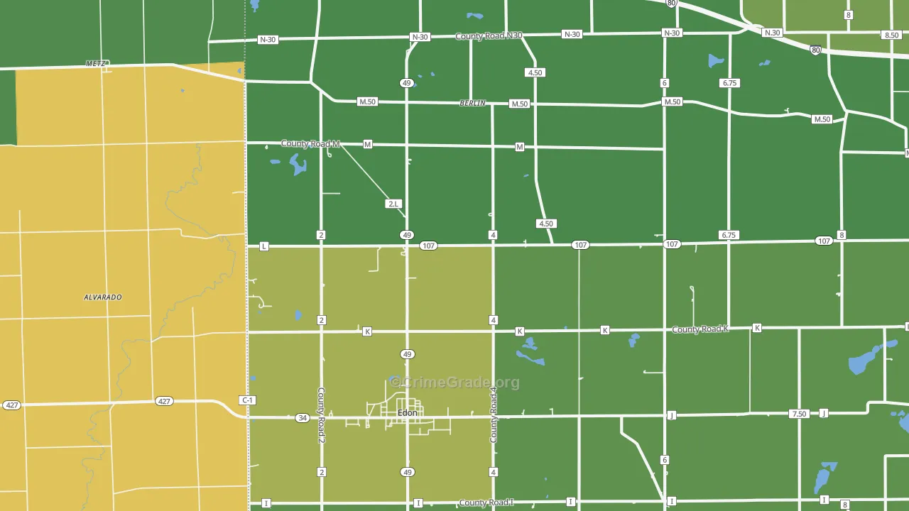 Edon, OH Map of Vandalism Rates