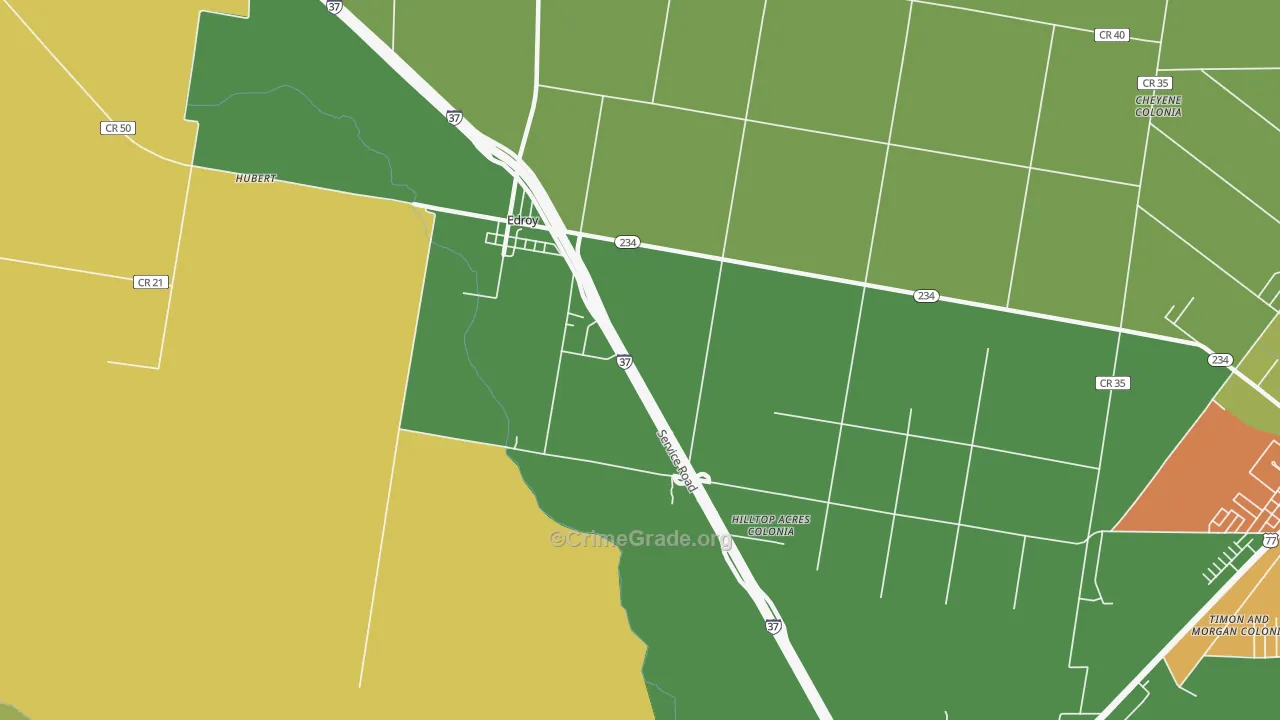 Edroy, TX Map of Vandalism Rates
