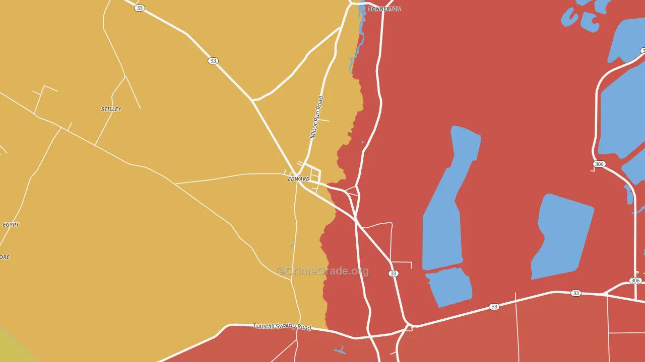 Edward, NC Map of Vandalism Rates