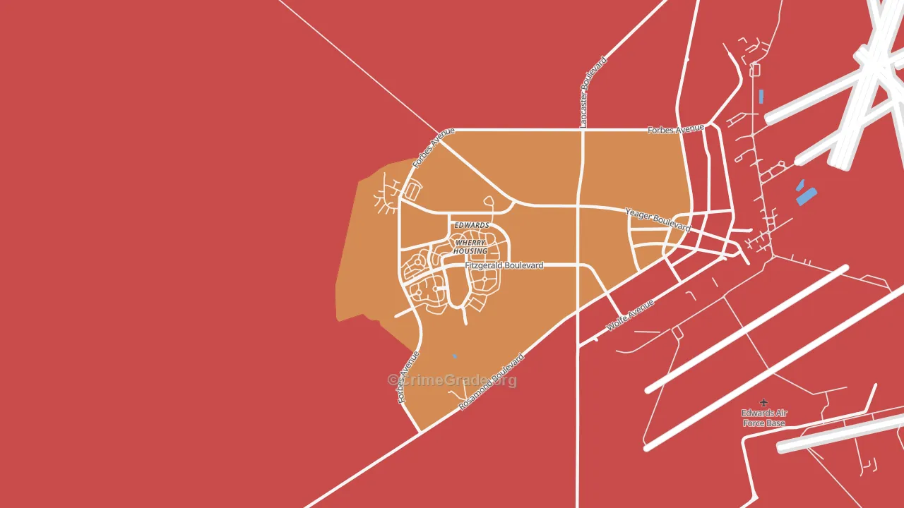 Edwards AFB, CA Map of Vandalism Rates