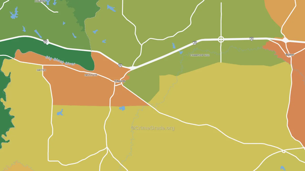 Edwards, MS Map of Vandalism Rates