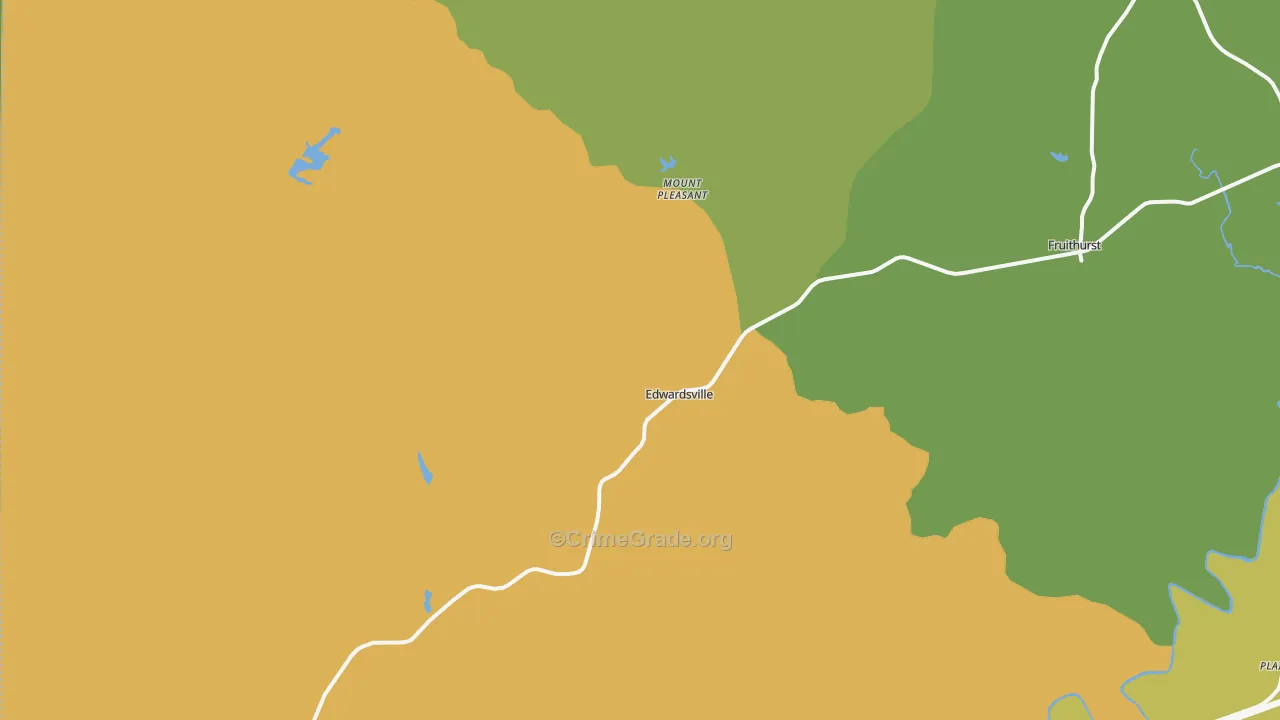 Edwardsville, AL Map of Vandalism Rates
