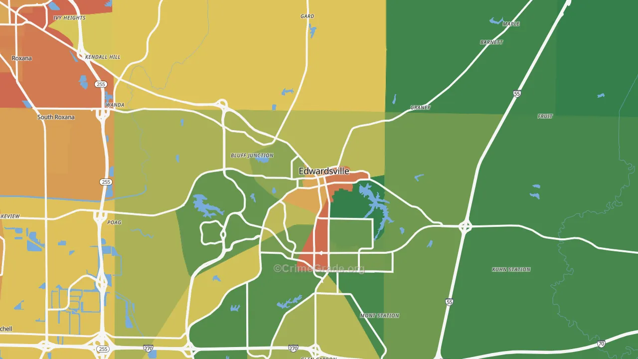 Edwardsville, IL Map of Vandalism Rates