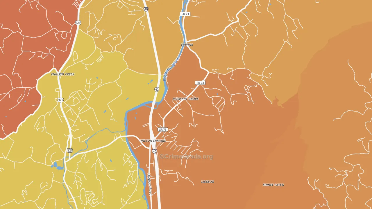 Edwina, TN Map of Vandalism Rates