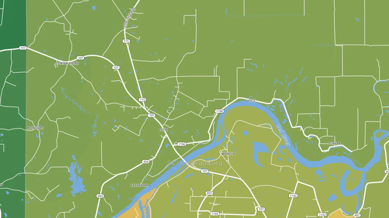 Effie, LA Map of Vandalism Rates