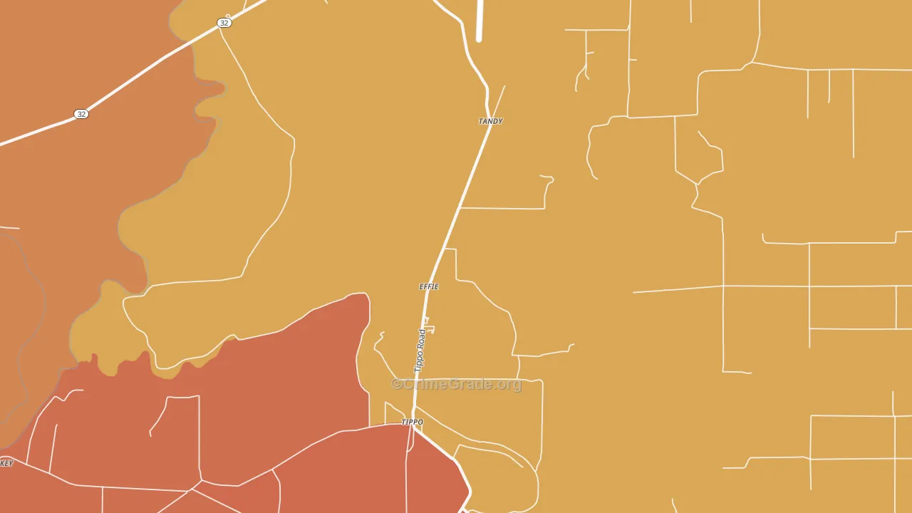Effie, MS Map of Vandalism Rates