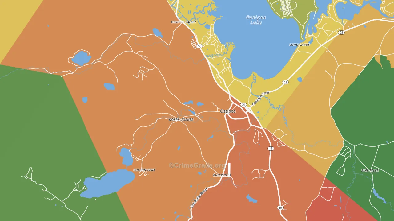 Effingham, NH Map of Vandalism Rates