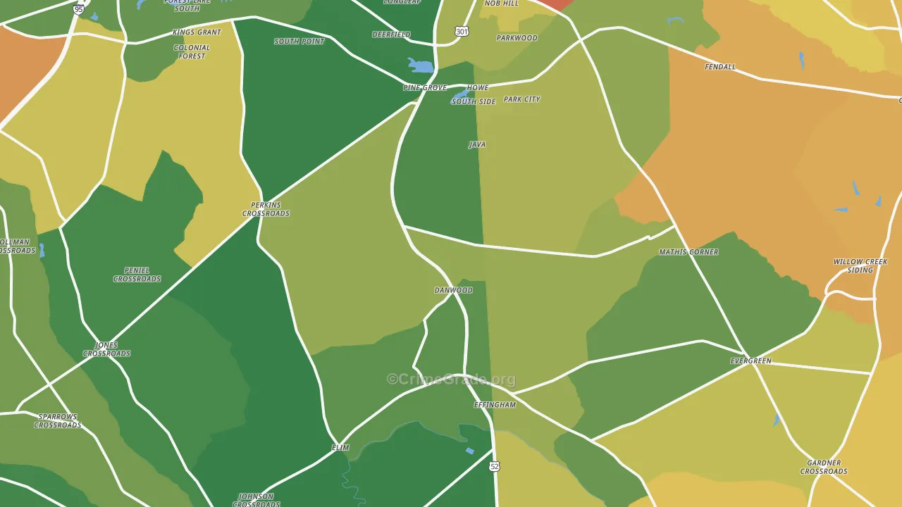 Effingham, SC Map of Vandalism Rates