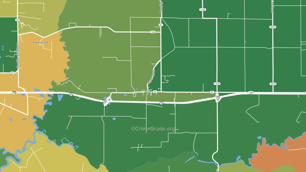 Egan, LA Map of Vandalism Rates