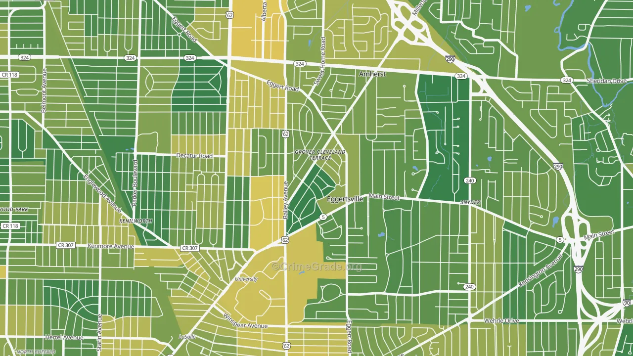 Eggertsville, NY Map of Vandalism Rates