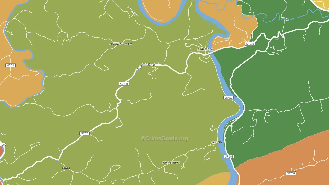 Eggleston, VA Map of Vandalism Rates
