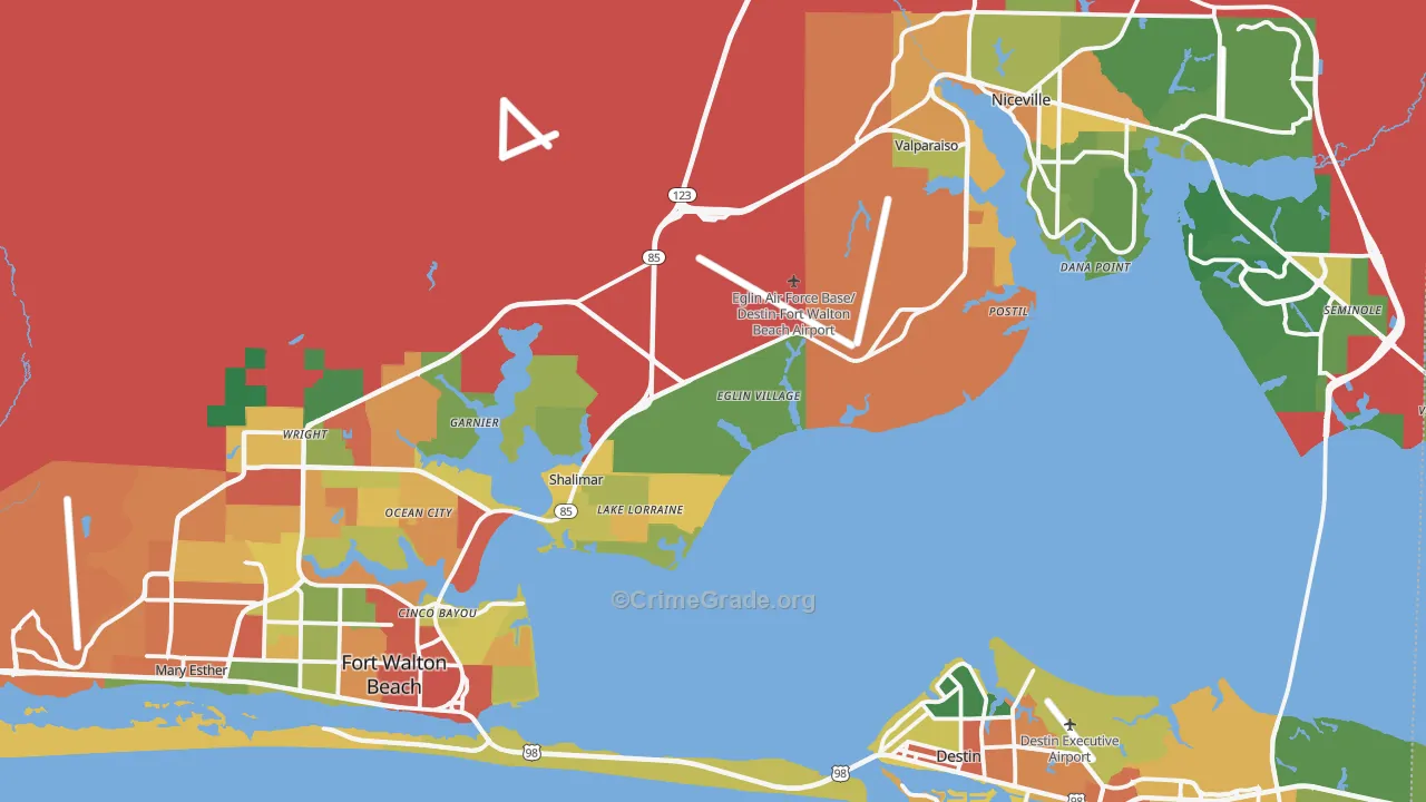Eglin Afb, FL Map of Vandalism Rates