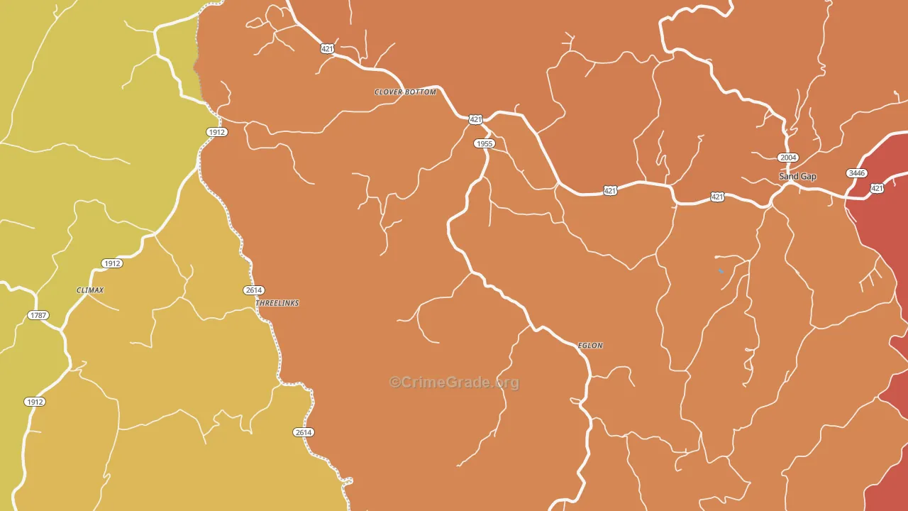 Eglon, KY Map of Vandalism Rates