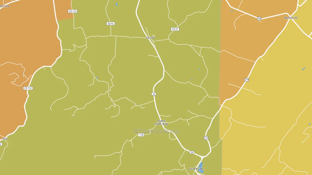 Eglon, WV Map of Vandalism Rates