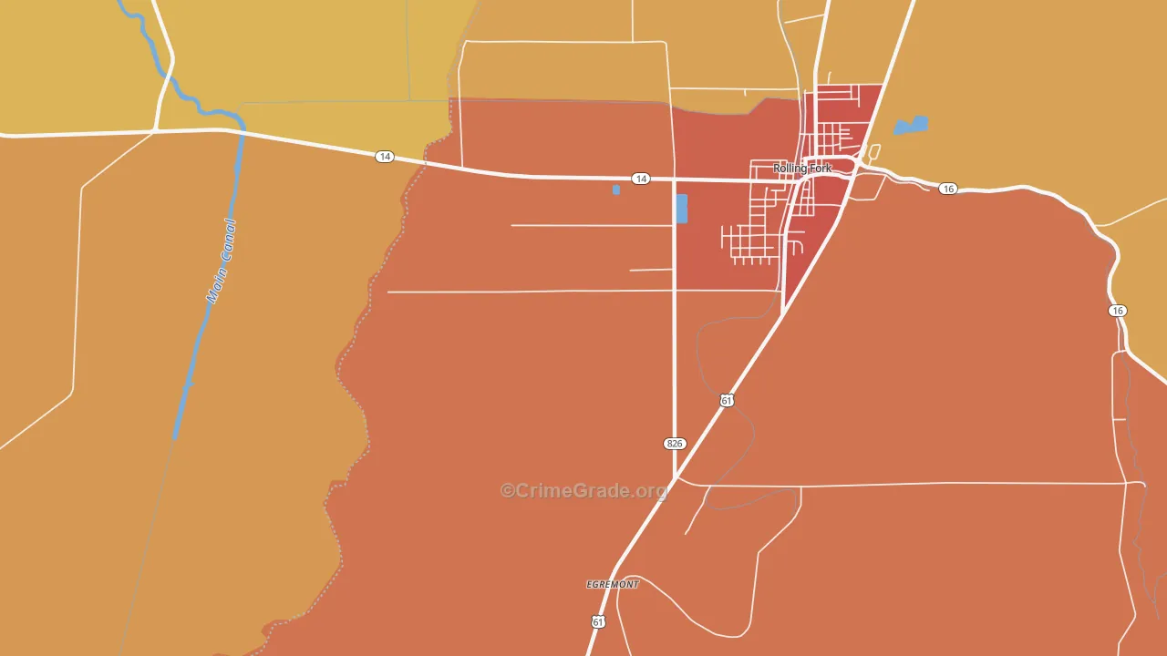Egremont, MS Map of Vandalism Rates