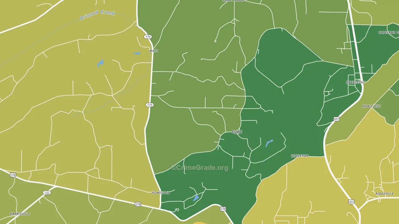 Egypt, AL Map of Vandalism Rates