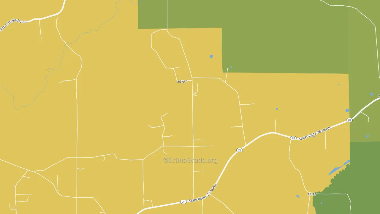 Egypt, PA Map of Vandalism Rates