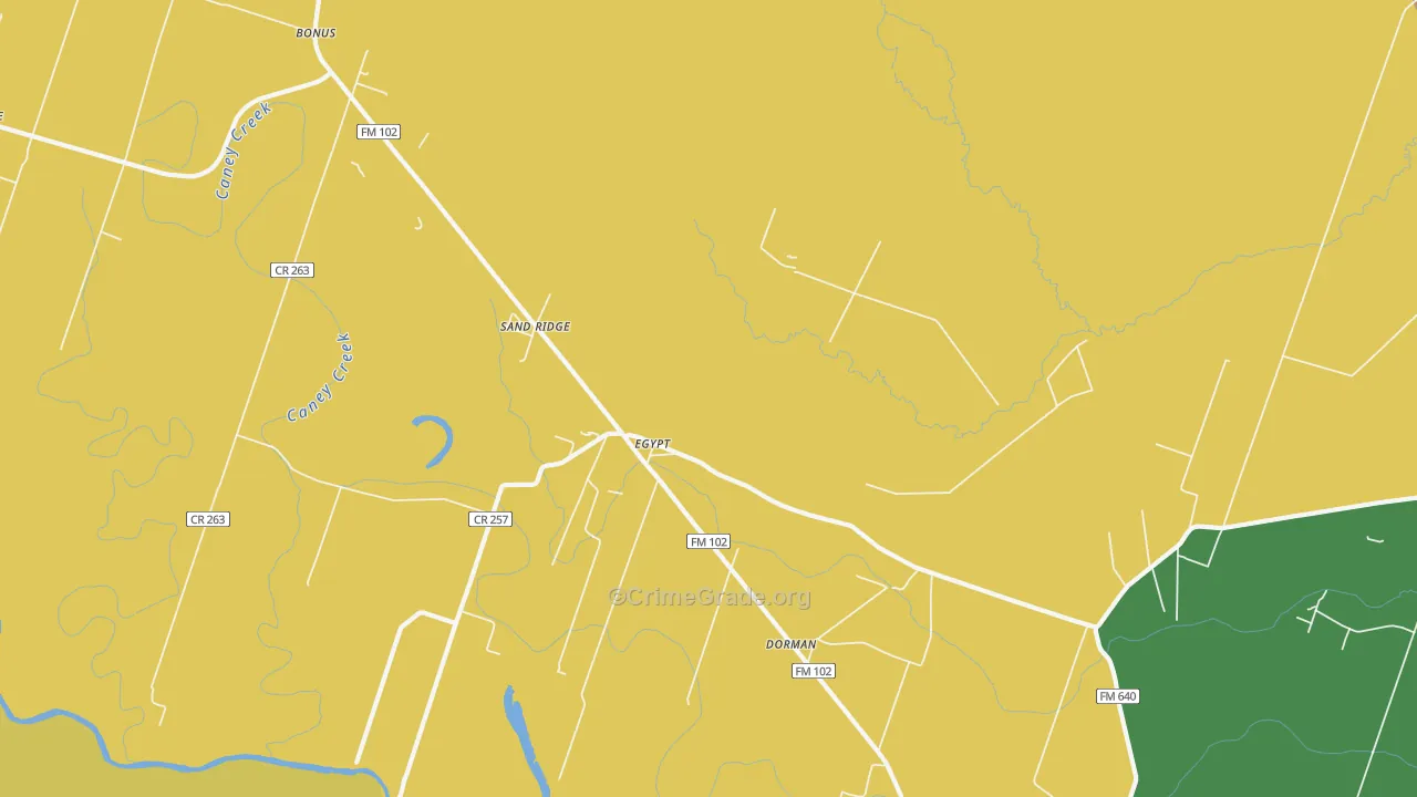 Egypt, TX Map of Vandalism Rates