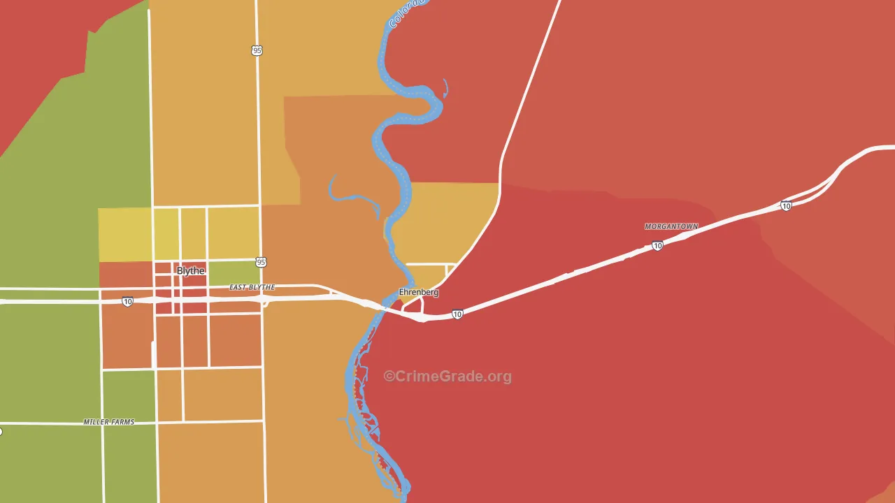 Ehrenberg, AZ Map of Vandalism Rates