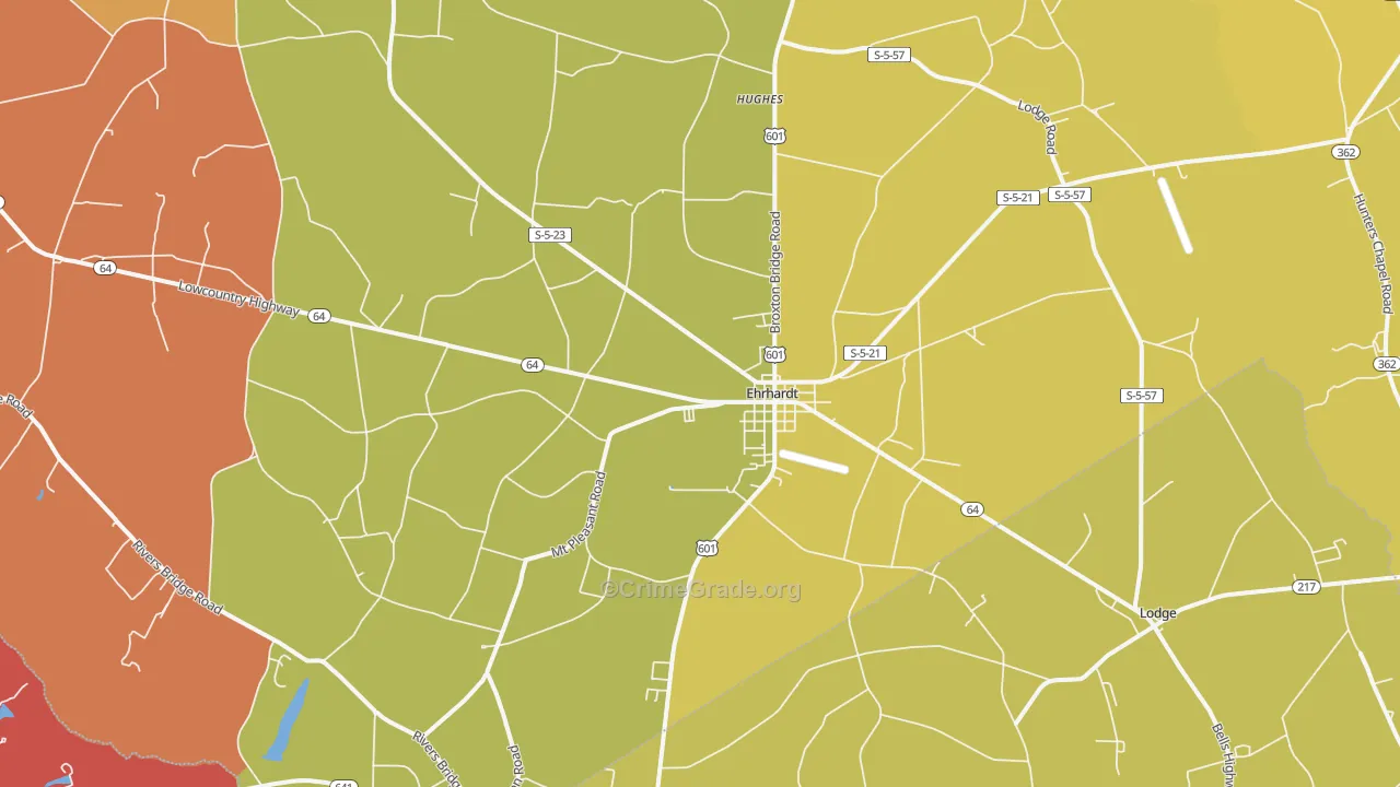 Ehrhardt, SC Map of Vandalism Rates