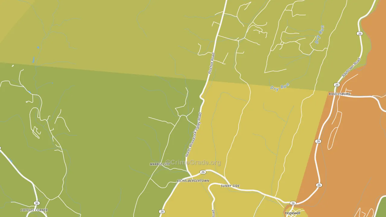 Eichelbergertown, PA Map of Vandalism Rates