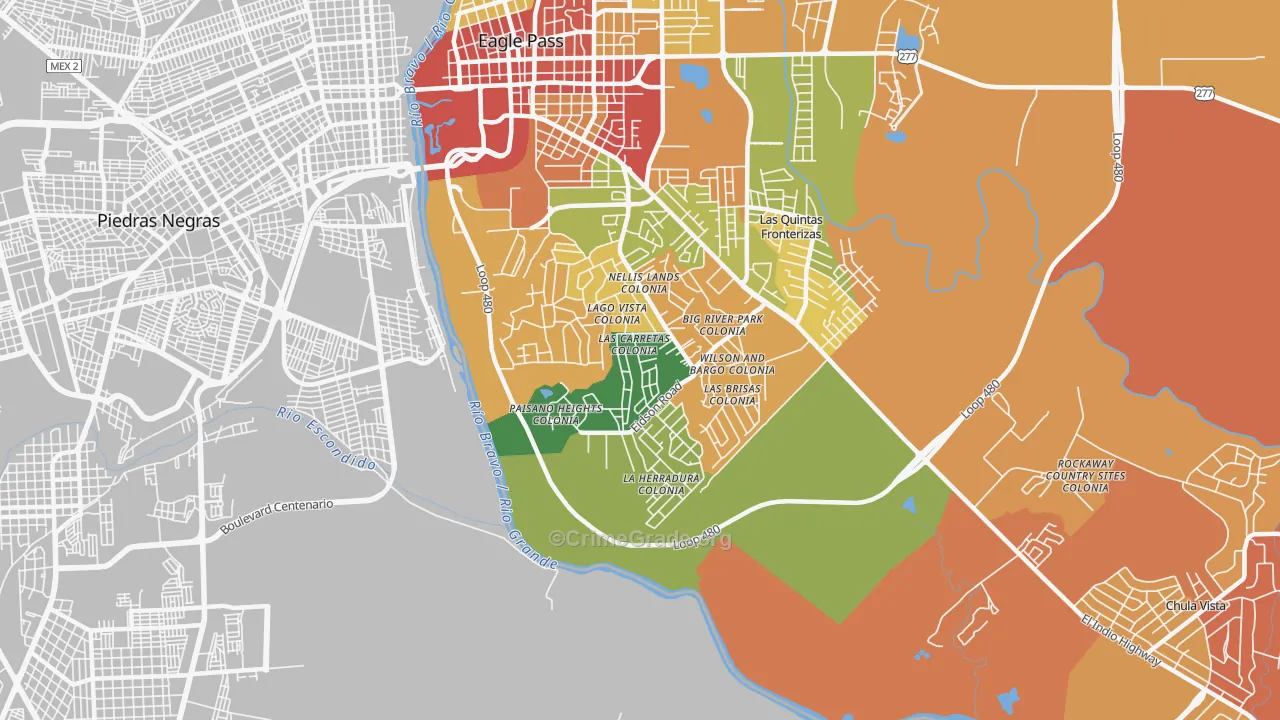 Eidson Road, TX Map of Vandalism Rates