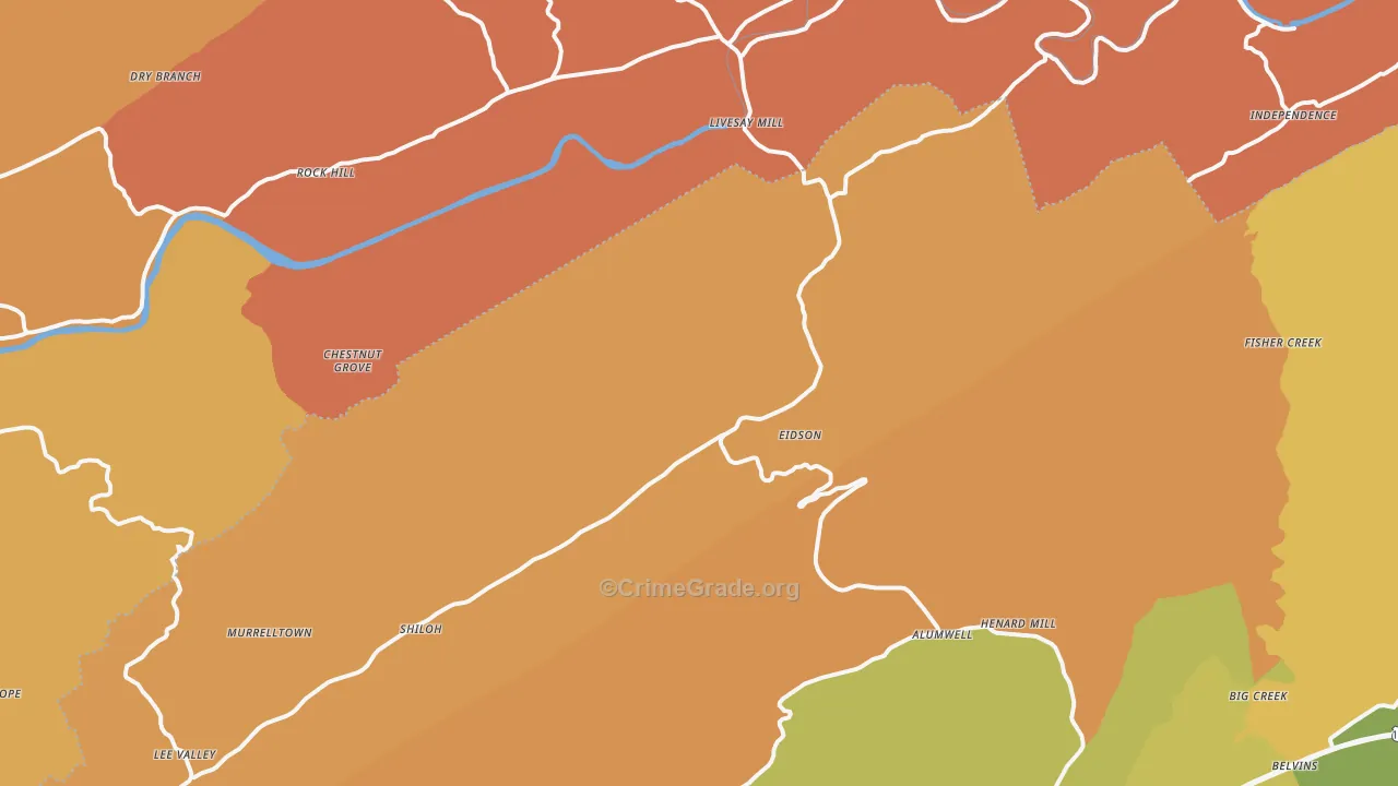 Eidson, TN Map of Vandalism Rates